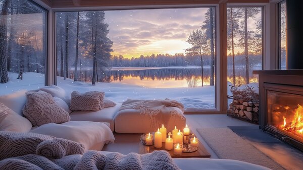 A calm, tidy living space with soft natural light